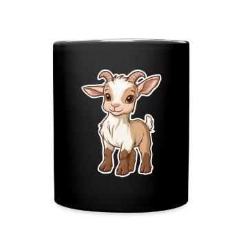 Chèvre - Mug uni - noir - Devant