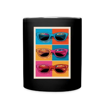 Colorful Sunglasses Pop Art Style - Full Colour Mug - black - Front