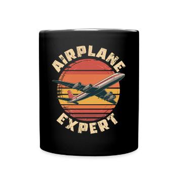 Airplane Kids Travel Pilot Toddler - Full Colour Mug - black - Front
