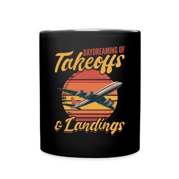 Airplane Kids Travel Pilot Toddler - Full Colour Mug - black - Front