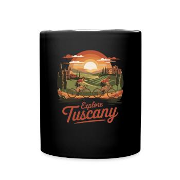 Explore Tuscany Italy Bike Tuscany Gravel Bike - Full Colour Mug - black - Front