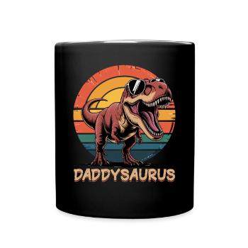 Dinosaur T-Rex Daddysaurus - Full Colour Mug - black - Front