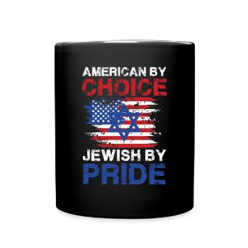 Américain Par choix Juif Par Fierté Drapeau Design - Mug uni - noir - Devant