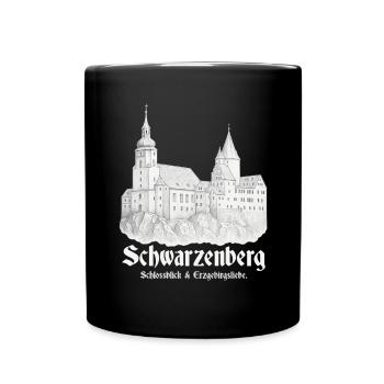 Schwarzenberg Schlossblick - Tasse einfarbig - Schwarz - Vorne
