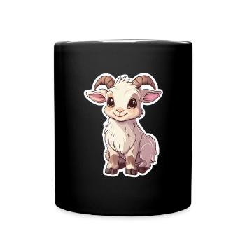 Chèvre - Mug uni - noir - Devant