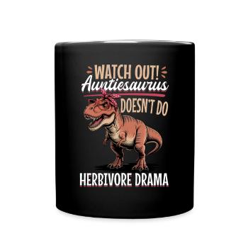 Dinosaur T-Rex Auntiesaurus - Full Colour Mug - black - Front