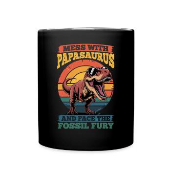 Dinosaure T-Rex Papasaurus - Mug uni - noir - Devant
