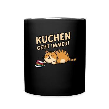 Le gâteau va toujours à l’amour des chats - Mug uni - noir - Devant