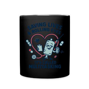 Conception multitâche de sauvetage cardiaque - Mug uni - noir - Devant
