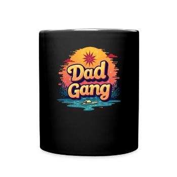 Dad Gang Retro Sunset Father's Day Retro Dad - Full Colour Mug - black - Front