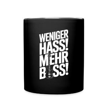 Less hate, more bass! - Full Colour Mug - black - Front