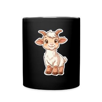 Ziege - Tasse einfarbig - Schwarz - Vorne