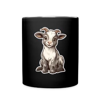 Ziege - Tasse einfarbig - Schwarz - Vorne