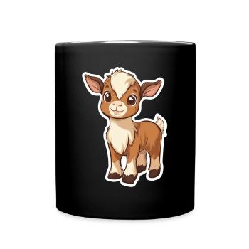 Chèvre - Mug uni - noir - Devant