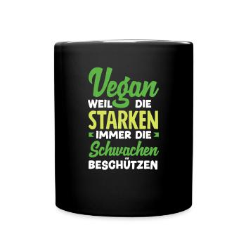 Attention Je suis végétalien Drôle Cadeau végétalien - Mug uni - noir - Devant