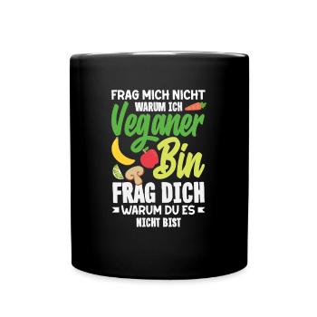 Attention Je suis végétalien Drôle Cadeau végétalien - Mug uni - noir - Devant