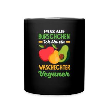 Attention Je suis végétalien Drôle Cadeau végétalien - Mug uni - noir - Devant