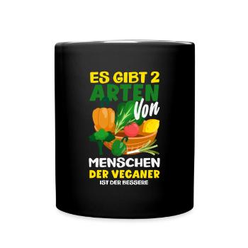 Attention Je suis végétalien Drôle Cadeau végétalien - Mug uni - noir - Devant