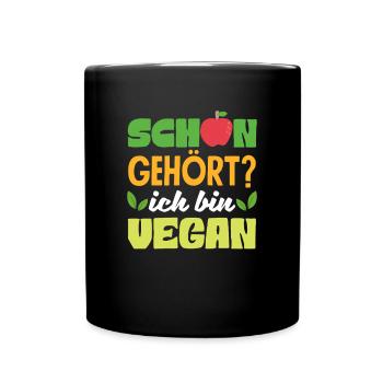 Attention Je suis végétalien Drôle Cadeau végétalien - Mug uni - noir - Devant