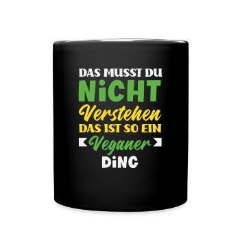 Attention Je suis végétalien Drôle Cadeau végétalien - Mug uni - noir - Devant
