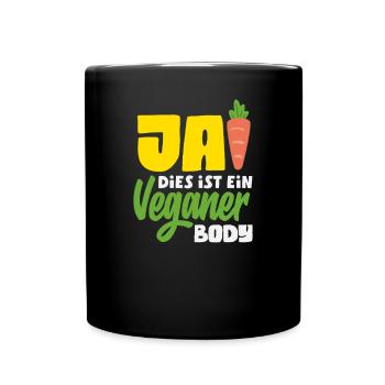 Attention Je suis végétalien Drôle Cadeau végétalien - Mug uni - noir - Devant