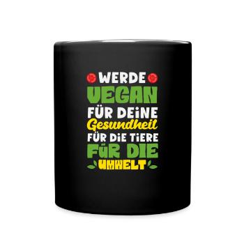 Attention Je suis végétalien Drôle Cadeau végétalien - Mug uni - noir - Devant