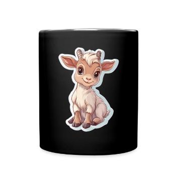 Ziege - Tasse einfarbig - Schwarz - Vorne