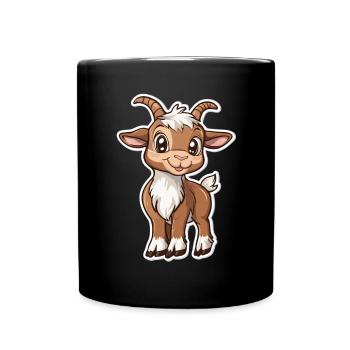 Ziege - Tasse einfarbig - Schwarz - Vorne
