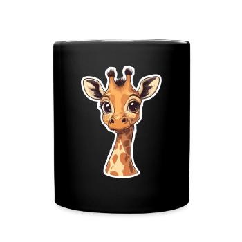 Giraffe - Tasse einfarbig - Schwarz - Vorne