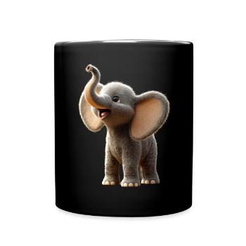 Elephant Trunk Africa Safari Wilderness Elephant - Full Colour Mug - black - Front