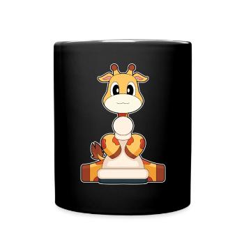 Girafe Pièce D’échecs Fermier Échecs - Mug uni - noir - Devant