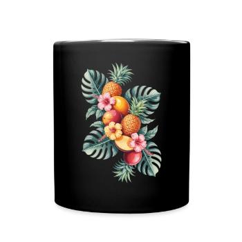 Exotic Fruits Tropical Paradise - Full Colour Mug - black - Front