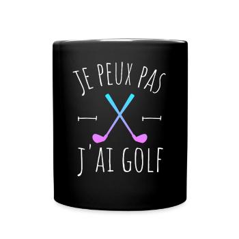je peux pas j ai golf clubs - Mug uni - noir - Devant