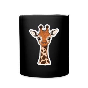 Giraffe - Tasse einfarbig - Schwarz - Vorne