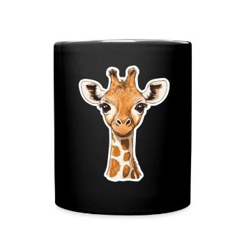 Giraffe - Tasse einfarbig - Schwarz - Vorne