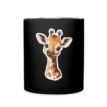 Giraffe - Tasse einfarbig - Schwarz - Vorne