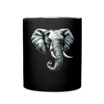 Elephant Trunk Africa Safari Wilderness Elephant - Full Colour Mug - black - Front