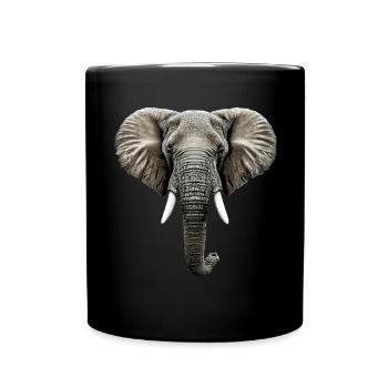 Trompe d’éléphant Afrique Safari Wilderness Éléphant - Mug uni - noir - Devant