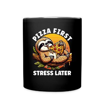 Fast Food Pizza Lovers Pizza Food Italian - Full Colour Mug - black - Front