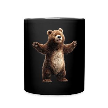 Ours brun, Grizzly, Frères d’ours, Forêt, Ours sauvages - Mug uni - noir - Devant
