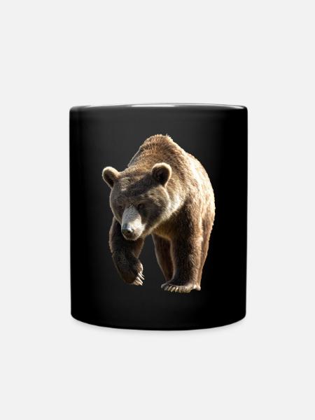 Brown Bear, Grizzly Bear, Bear Brothers, Forest, Wild Bears - Full Colour Mug - black