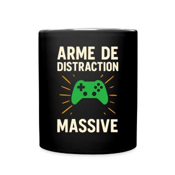 T-shirt gamer drôle – Arme de distraction massive - Mug uni - noir - Devant