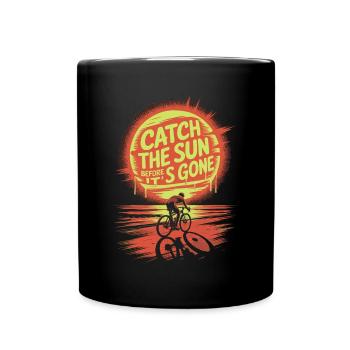 Road Cyclist in the Sunset – Urban Style - Full Colour Mug - black - Front