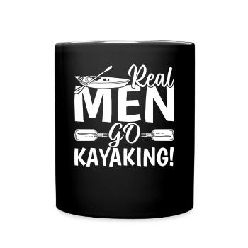 Watersports Kayaking Kayaker - Real men go - Full Colour Mug - black - Front