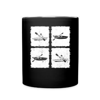 Watersports Kayaking Silhouette Canoeing Kayaker - Tasse einfarbig - Schwarz - Vorne