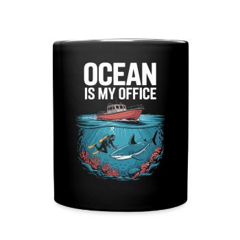 Mon bureau est le biologiste marin océanographique biologie requin - Mug uni - noir - Devant