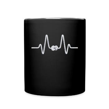 Motif de noeud de battement de cœur maritime - Mug uni - noir - Devant