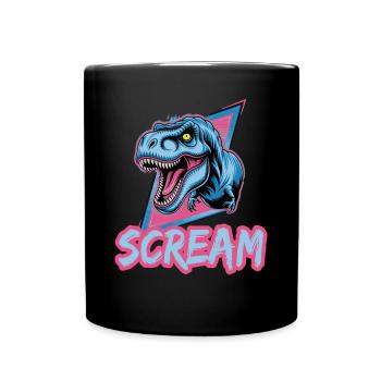 T-Rex Scream Art Rétro Dinosaure - Mug uni - noir - Devant