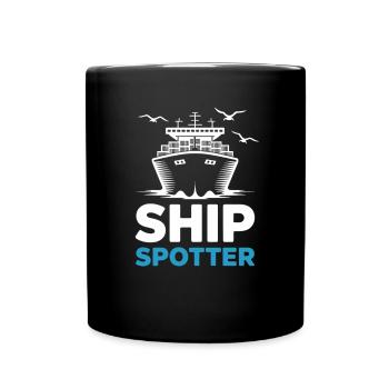 Ship Spotter Enthusiasm for Sea Lovers - Full Colour Mug - black - Front