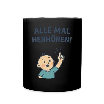 Bébé Dire Design Rampant Maman Papa Fils Fille - Mug uni - noir - Devant